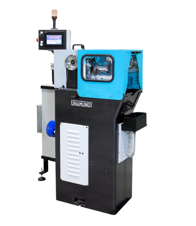 El control de máquina se realiza mediante una configuración de PLC Mitsubishi en combinación con un terminal gráfico táctil 